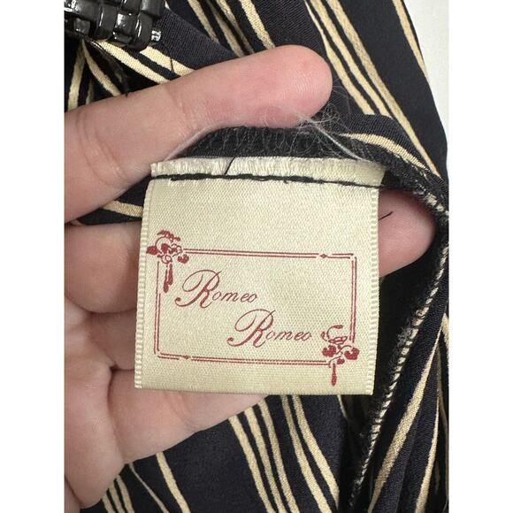 Vintage Romeo Romeo Rayon USA Button Stripe Long Sleeve Maxi Dress Size Large - Picture 5 of 7